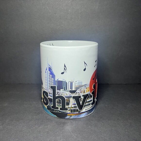 Music City Nashville Tennessee Large 16oz City Line, Guitar & Banjo Souvenir Mug - Picture 4 of 7